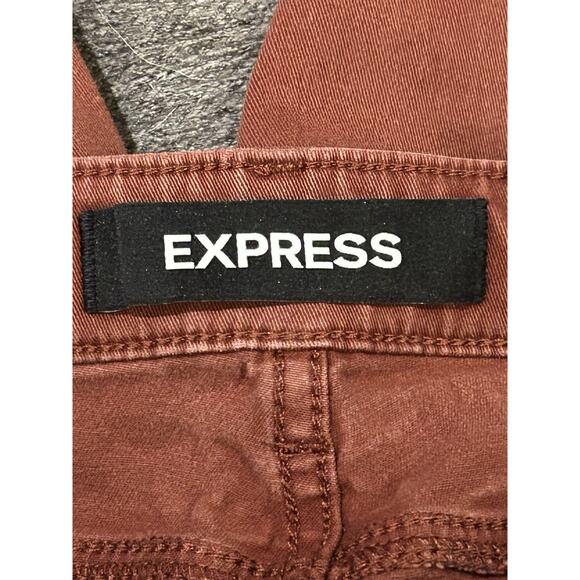 Express Mid Rise Legging Burnt Orange Denim Jeans Women's size 4R - Picture 3 of 4